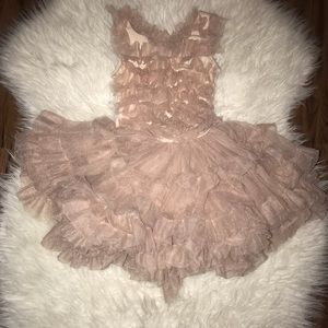 Champagne Ruffle Tutu Dress